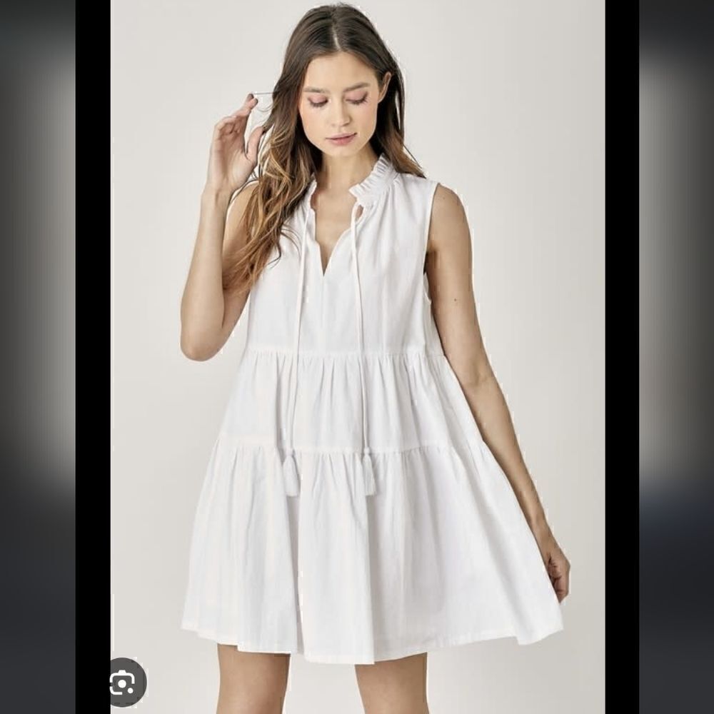 Take 50% OFF- Mustard Seed White Dress, Size-L